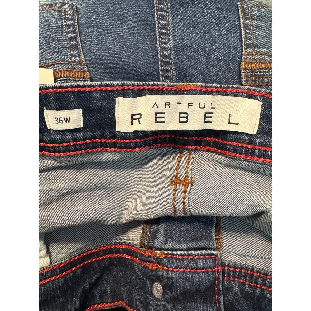 NWT Artful Rebel Jax Slim Fit Denim Shorts Men's 36W Blue Stretch Jorts New! - Picture 5 of 10